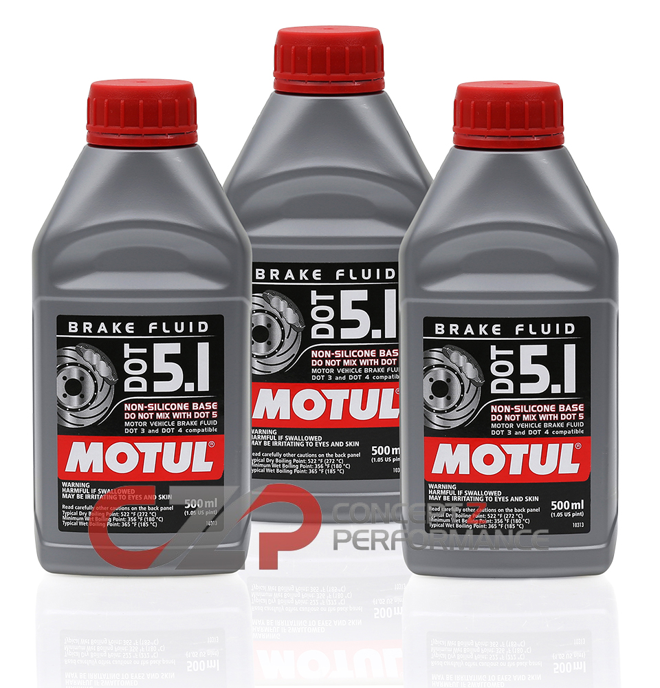 Motul 100951 Dot 5.1 Synthetic Racing Brake / Clutch Fluid, 3-Pack