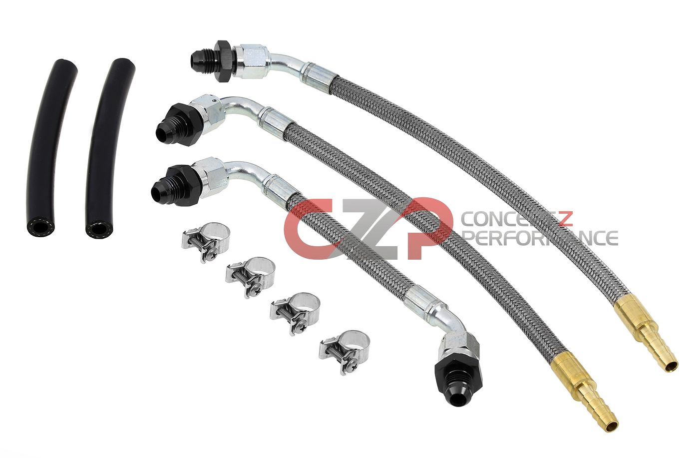 CZP Stainless Steel Braided Fuel Line Kit, Performance Fuel Rail w/ Stock OEM Regulator and Dampener - Nissan 300ZX Z32
