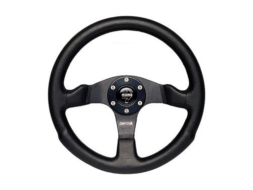 Momo Competition Steering Wheel 350MM, Black Perforated Leather, Black Spokes