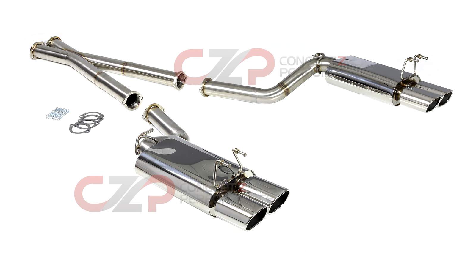 B&B Stainless Steel Catback Exhaust System, 3" Pipe w/ Quad 4.5" Oval Tips, 2+2 - Nissan 300ZX Z32