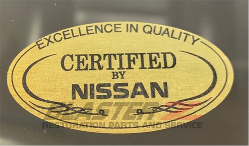 Blaster Z 300ZX "Certified By Nissan" Quarter Glass Decal