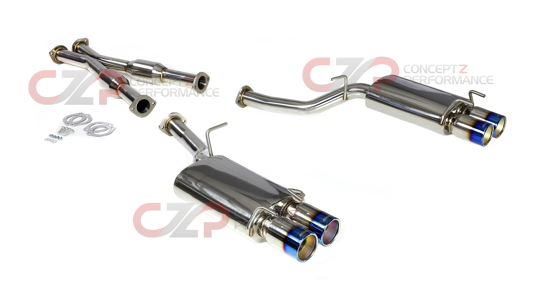 AMS Stainless Steel SS 3" Catback Exhaust System w/ Burnt Tips 2+2, Nissan 300ZX Z32