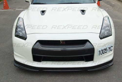 Rexpeed Carbon Fiber Front Lip Splitter M Style - Nissan GT-R 09-11 R35