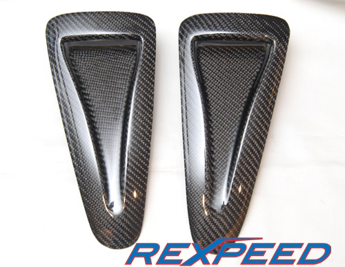 Rexpeed Carbon Fiber NACA Hood Vent Ducts - Nissan GT-R 09+ R35