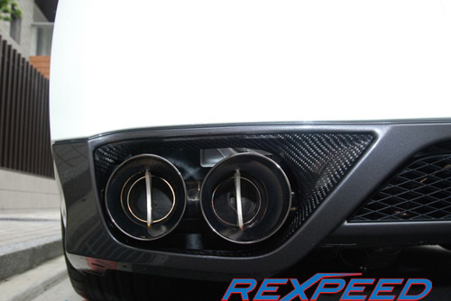 Rexpeed Carbon Fiber Exhaust Trim, Matte - Nissan GT-R R35