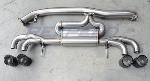 Rexpeed Stainless Steel Exhaust Muffler w/ Dry Carbon or Titanium Tips - Nissan GT-R R35