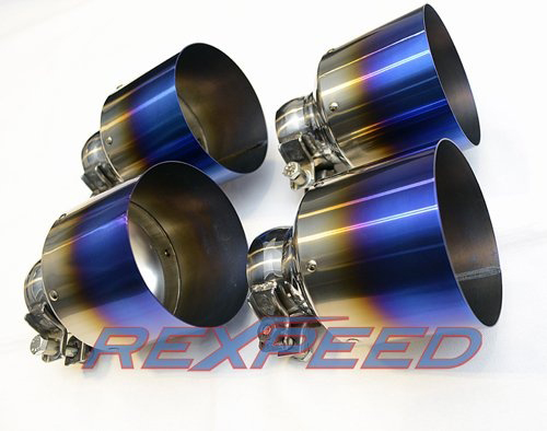 Rexpeed Titanium Blue Exhaust Tips - Nissan GT-R R35