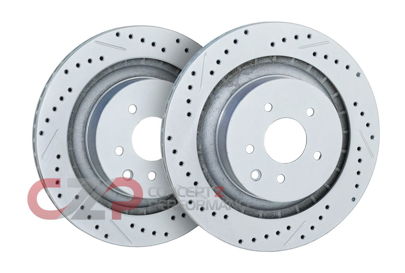 Stoptech Select Sport Zinc Plated Rotors, Drilled/Slotted, Rear Pair - Nissan 300ZX Z32