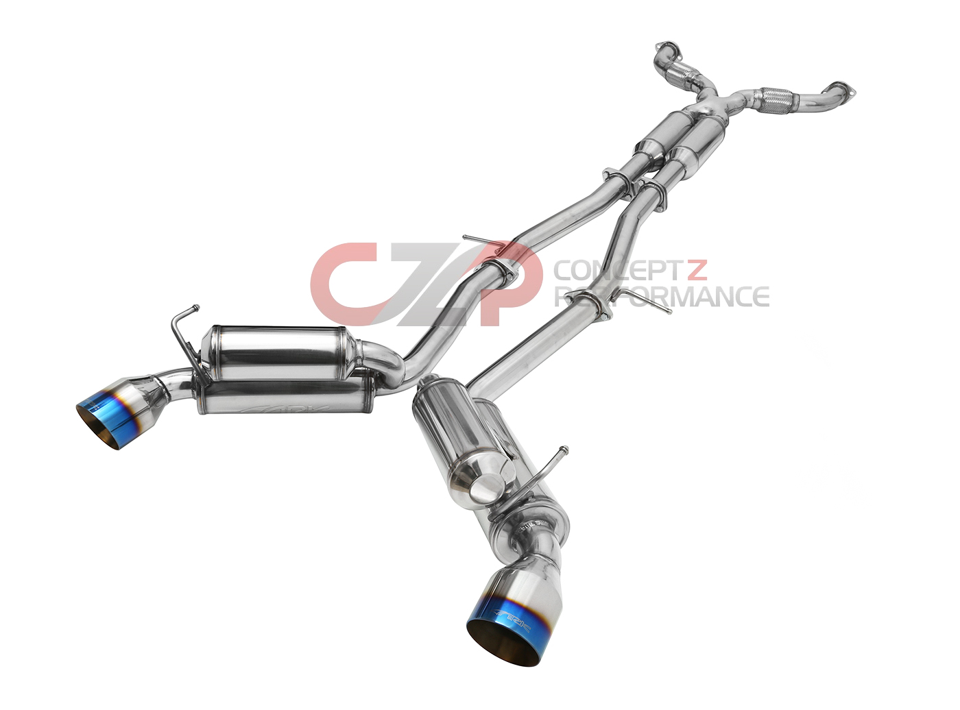 Dual Muffler 4.5" Beveled Tip Catback Exhaust System for 09-20 370Z Fairlady Z