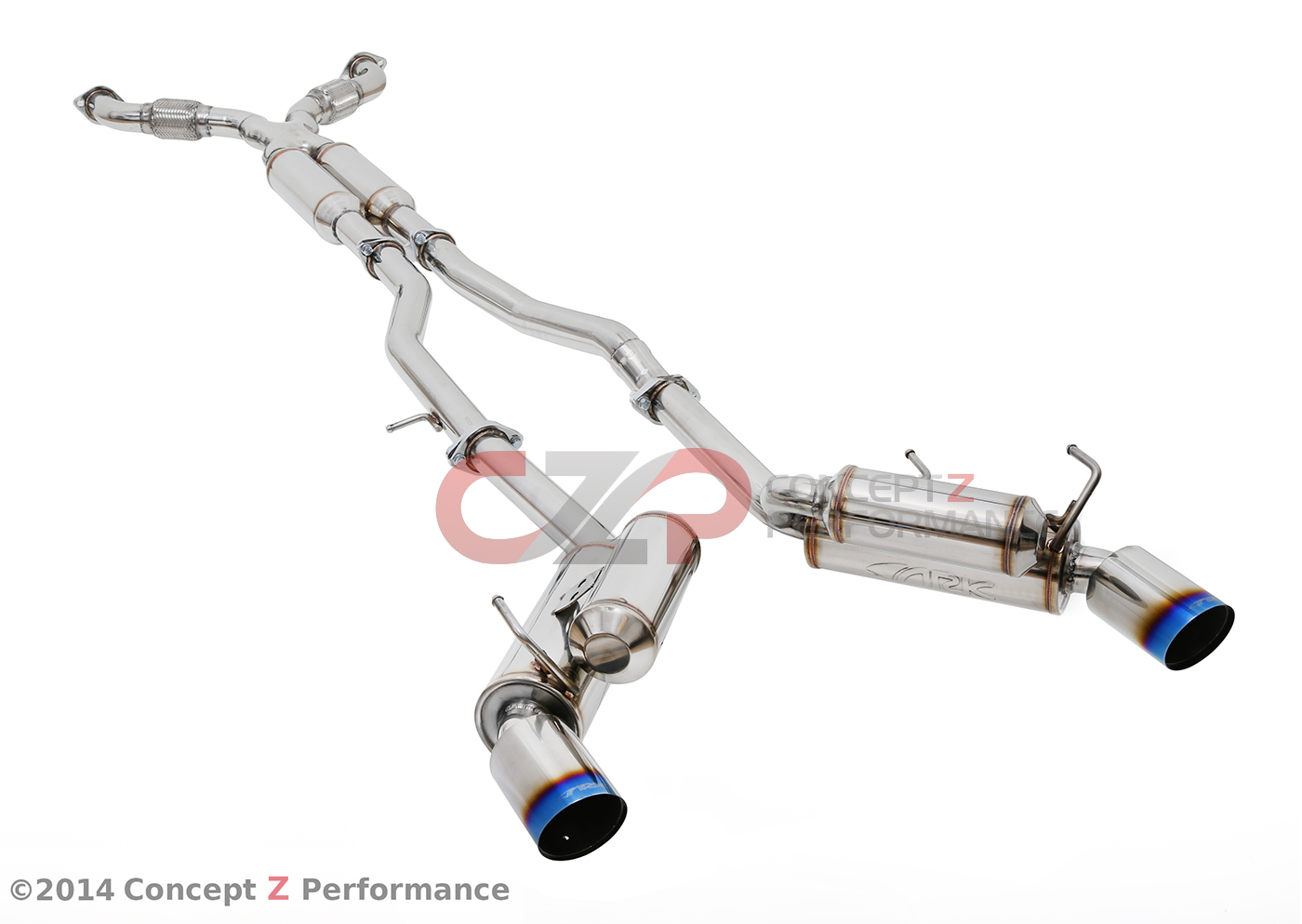 ARK Performance GRiP 2.5" True Dual / 4" Slip Tip Catback Exhaust SLIP BURNT - Nissan 350Z Z33