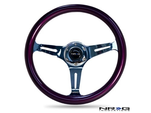 NRG ST-015CH-PP ST-015 Chrome & Purple Painted Wood Steering Wheel