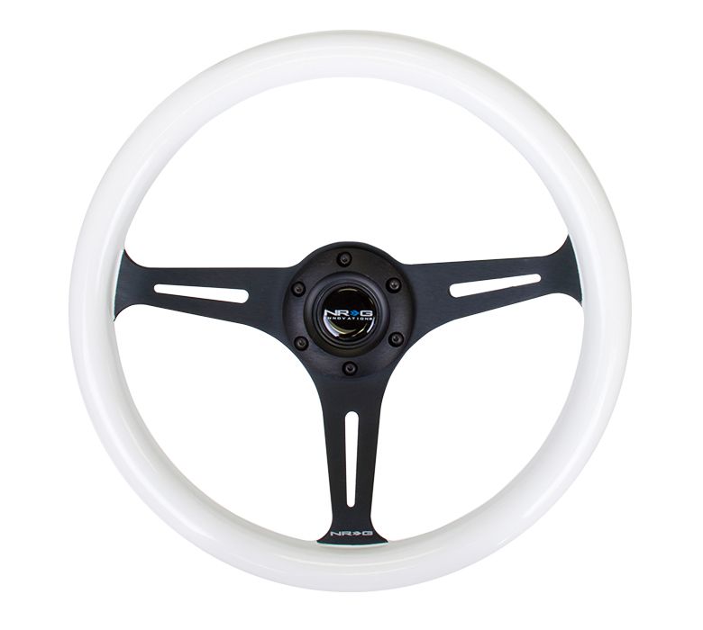 3 Spoke Center in NEO Chrome Steering Wheel 350mm NRG Innovations Blue Wood Wheel 
