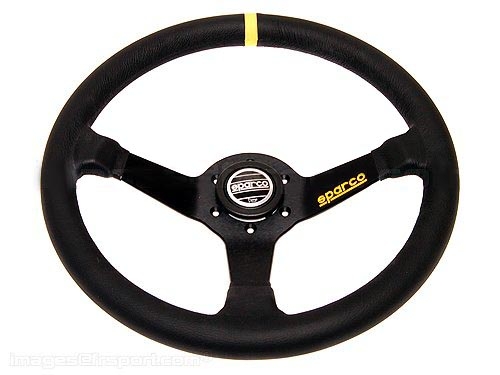 Sparco 015R345MLN 345 Competition Black Leather Steering Wheel 350mm