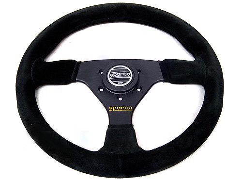 Sparco 015R383PSN 383 Competition Black Suede Steering Wheel 330mm