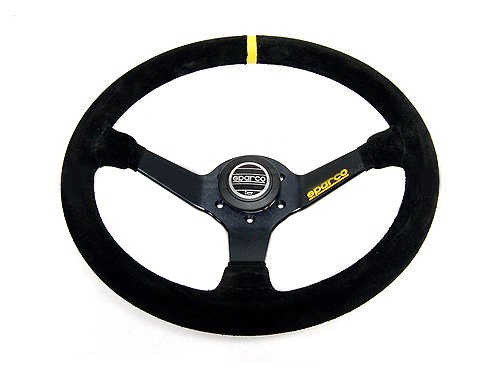  Sparco 015R345MSN Suede Steering Wheel , Black