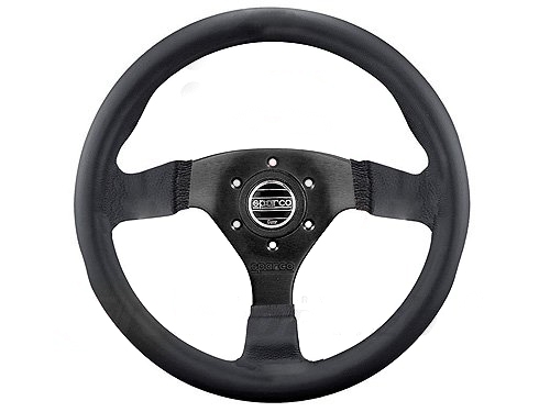 Sparco 015TSDLN Strada Black Leather Steering Wheel 350mm