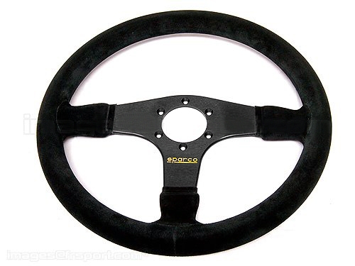 Sparco 015R375PSN 375 Competition Black Suede Steering Wheel 350mm