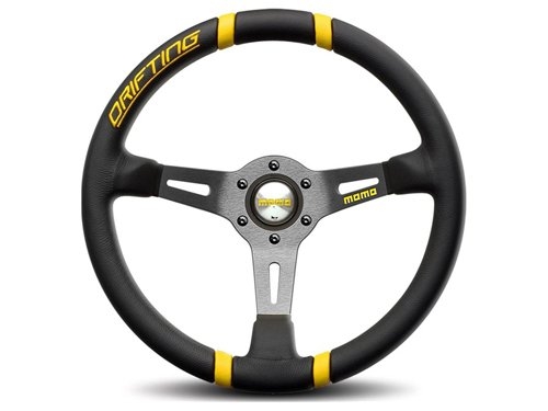 Momo DRF35BK1Y Drifting Steering Wheel Yellow 350mm