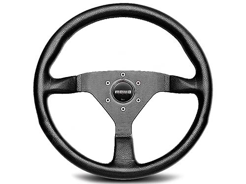 Momo Montecarlo Steering Wheel 320MM, Black Leather, Black Stitch, Black Spokes