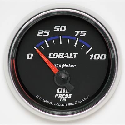 AutoMeter 6127 Cobalt Short Sweep Electronic Oil Pressure Gauge 100 PSI - 52mm