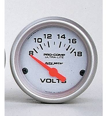 AutoMeter 4391 Ultra-Lite Electronic Short Sweep Voltmeter Gauge - 52mm