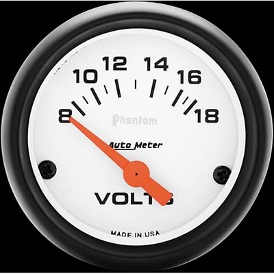 AutoMeter 5791 Phantom Electronic Voltmeter Gauge 8-18 Volts - 52mm