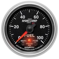 AutoMeter 3671 Sport-Comp II Electronic Fuel Pressure Gauge 100 PSI - 52mm
