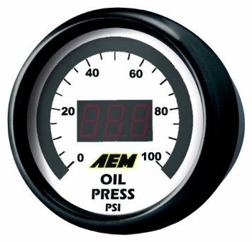 AEM 30-4401 Digital Display Gauge Oil / Fuel Pressure 0-100 PSI - 52mm