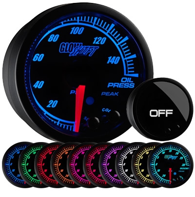 GlowShift Tinted 7 Color Oil Pressure Gauge - 52mm