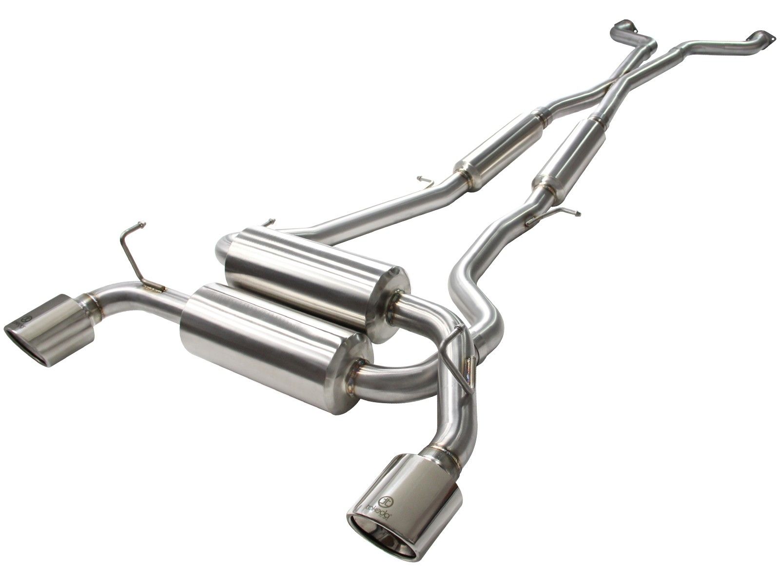 aFe Takeda Dual Catback Exhaust System w/ Polished Tips - Infiniti 08-13 G37 14-15 Q60 Coupe RWD CV36