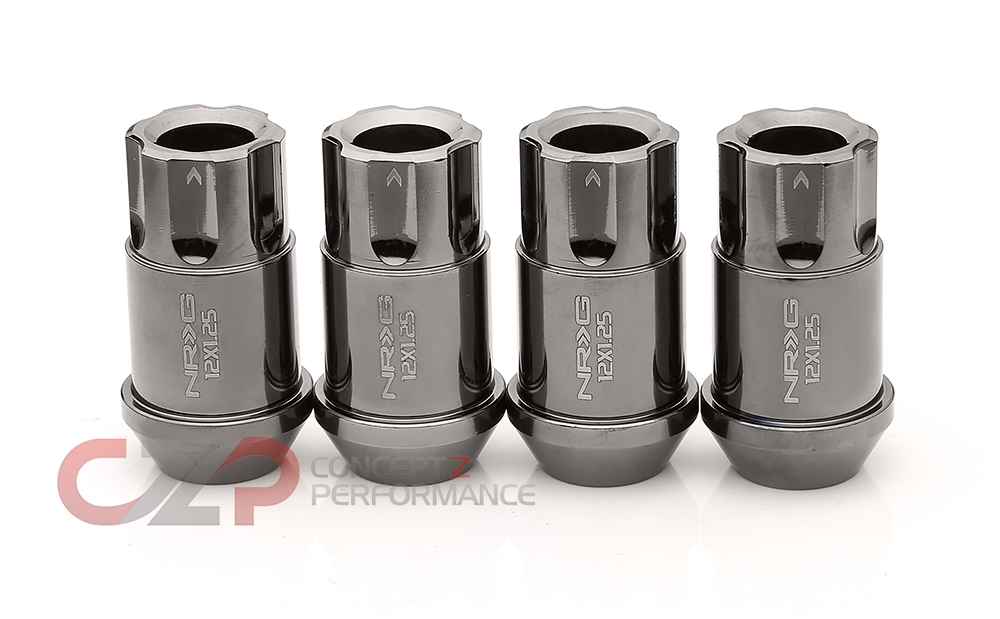 NRG Series 100 Lug Nut Lock Set, Black Chrome - 4 Pack