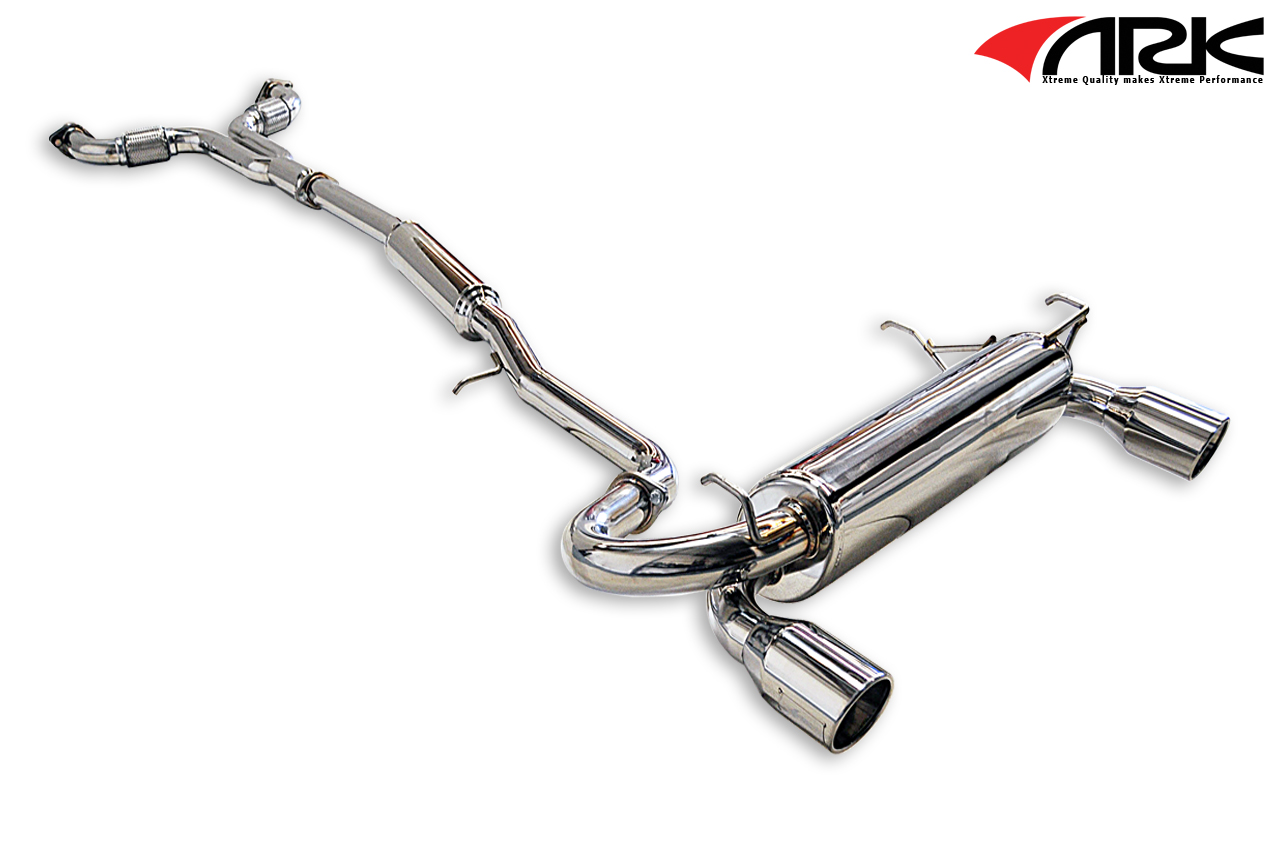 ARK Performance SM1101-0003D 2.5" Stainless Steel Catback Exhaust System, Polished 4.3" Single Rolled Split Tips, DT-S Version - Infiniti G35 03-07 Coupe V35