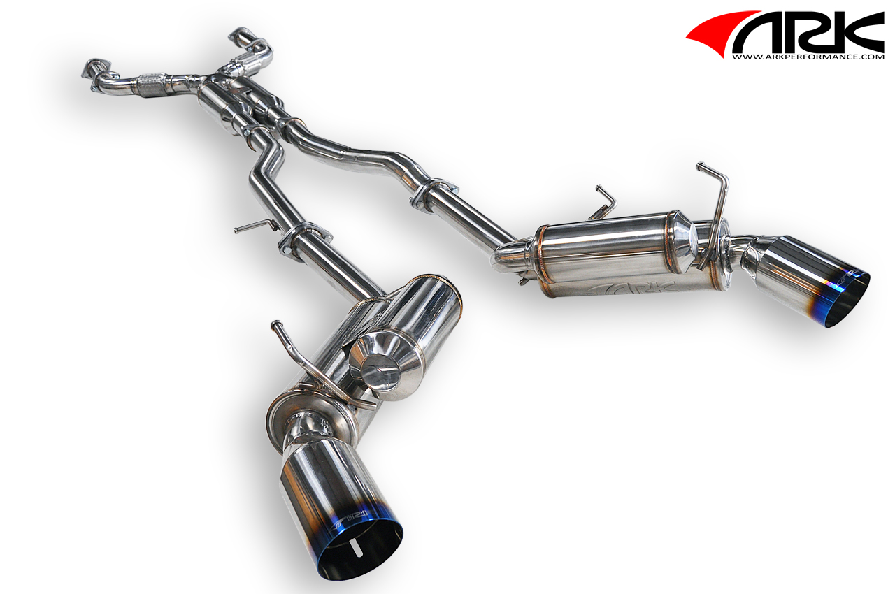 ARK Performance SM0900-0030D 2.5" Stainless Steel Catback Exhaust System, Polished 4.0" Single Rolled Tip , DT-S Version - Nissan 350Z 03-08 Z33