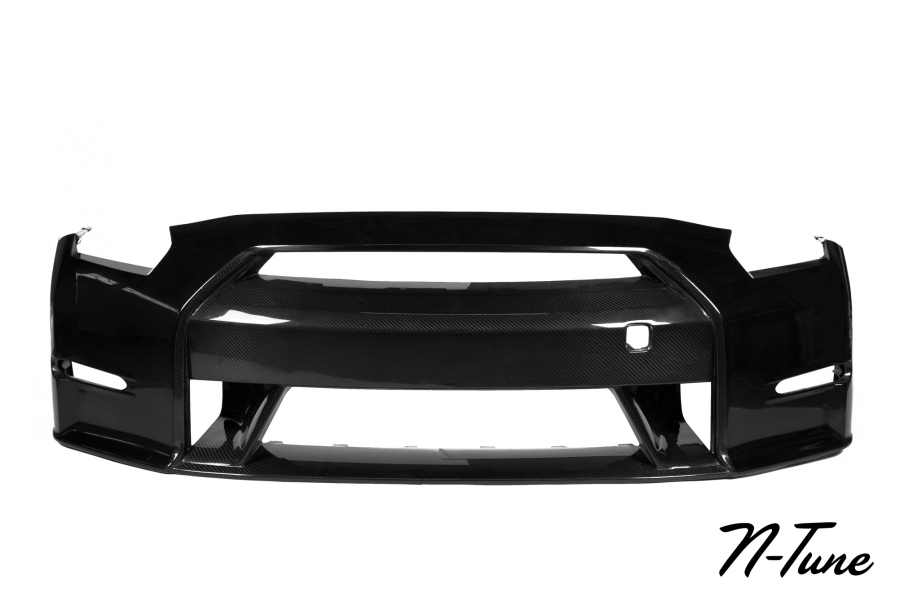 N-Tune FRP / Carbon Fiber Front Bumper, 2x2 Weave Gloss - Nissan Skyline GT-R 09-16 R35