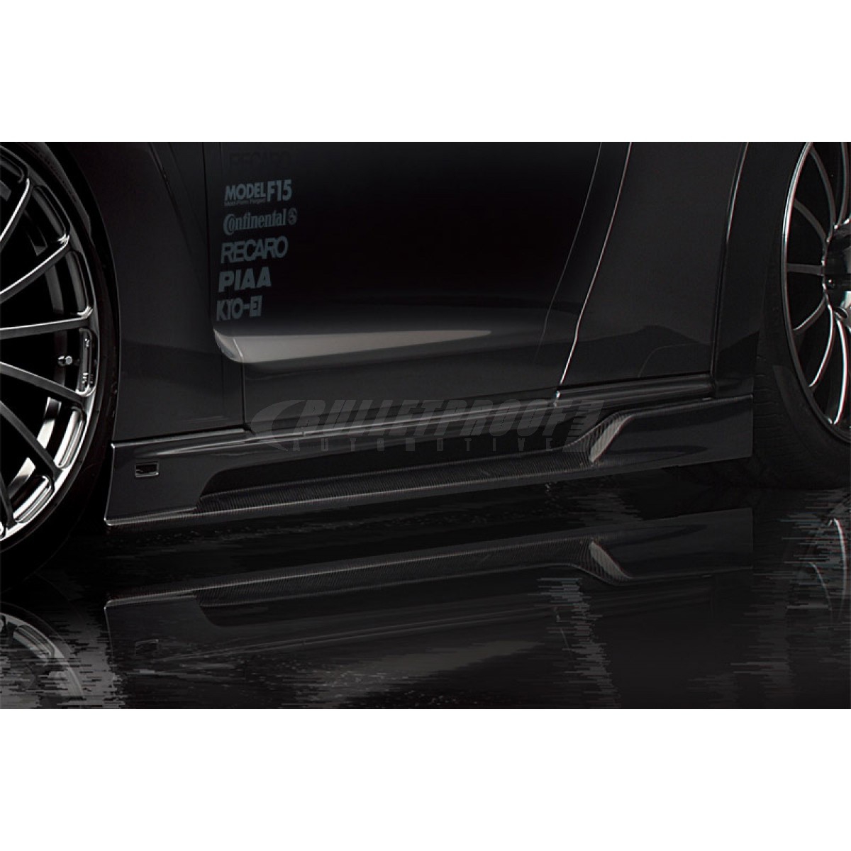 Tommy Kaira Rowen Side Step, Wet Carbon Fiber - Nissan GT-R R35