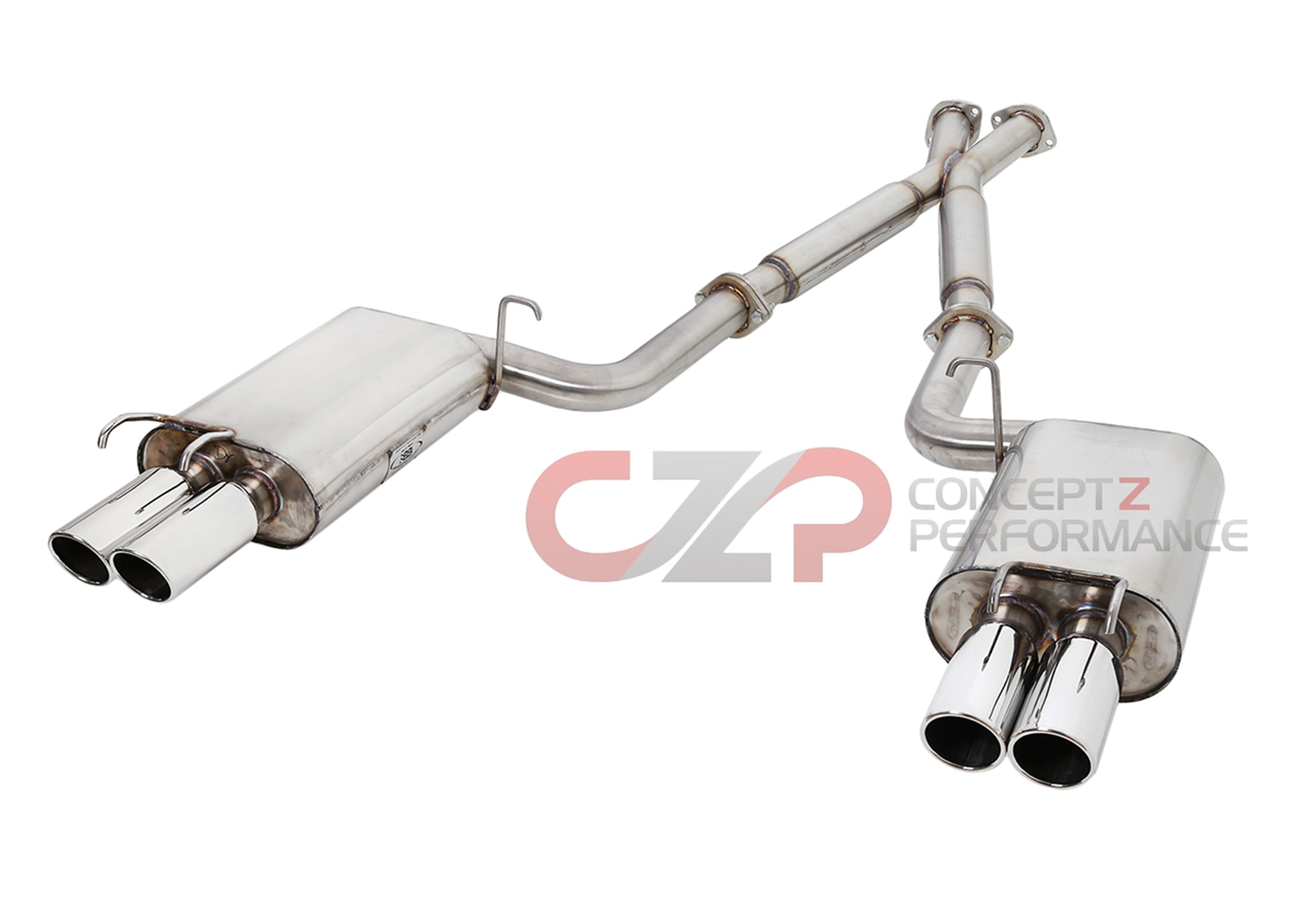 B&B Catback Exhaust System, 2.5" - Quad 3" Round Tips - Nissan 300ZX 90-95 Z32