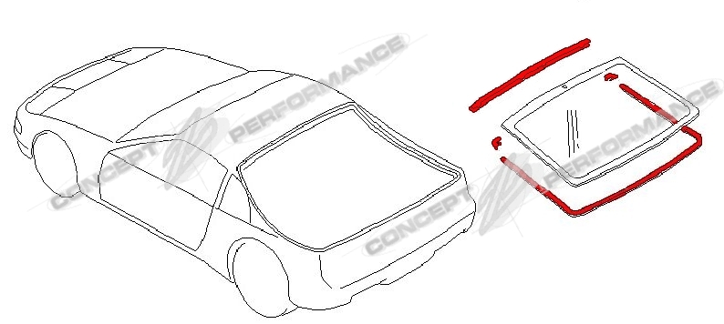 Nissan OEM Rear Hatch Window Molding Seal Kit w/ ZSPEC Corner Inserts - Nissan 300ZX Z32