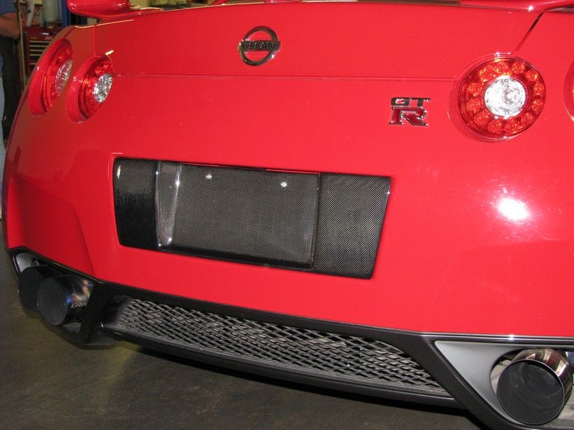 Reflective Red Godzilla GTR 100% Carbon Fiber License Plate Frame Premium 