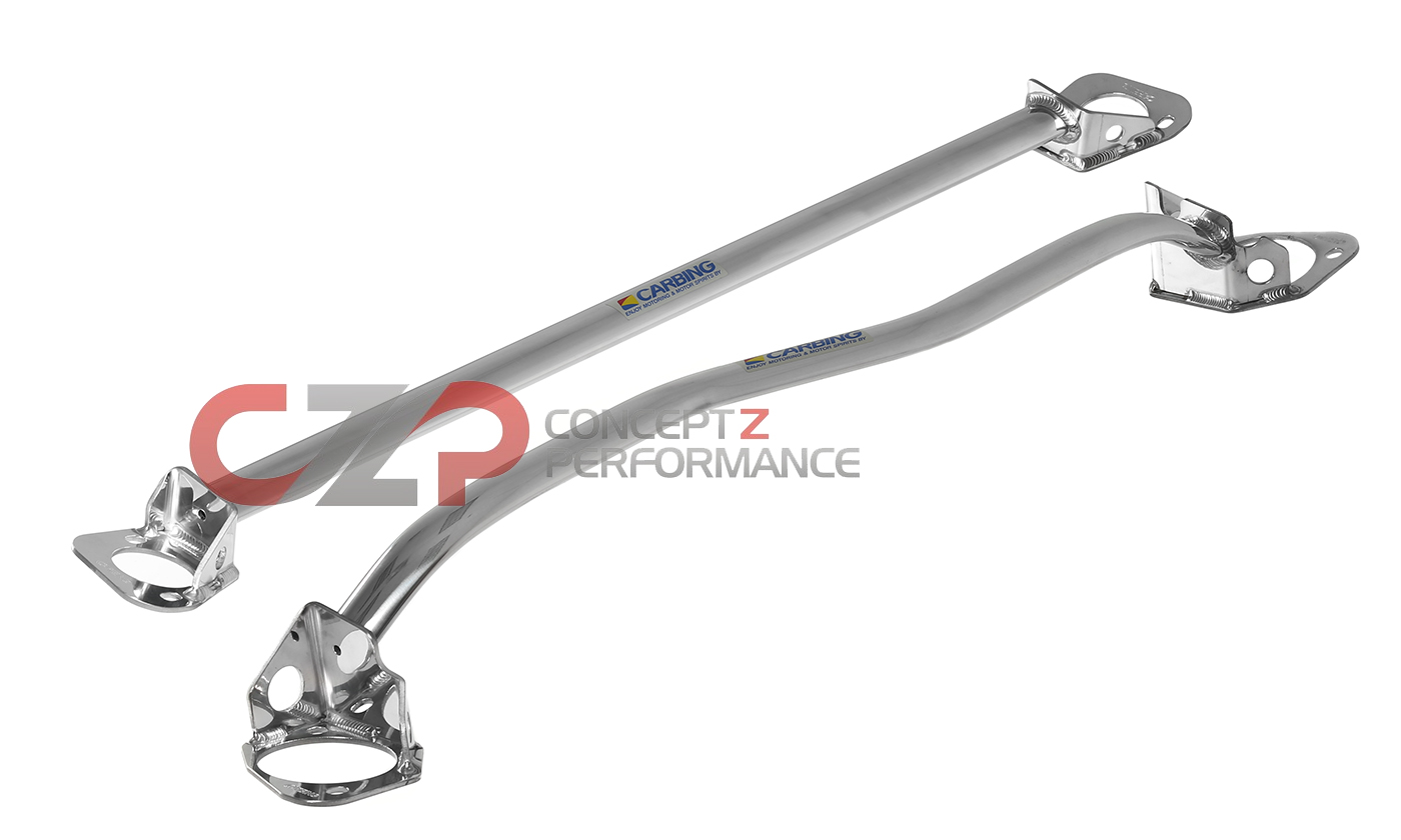 Carbing Front & Rear Strut Bar Set, Polished Finish - Nissan 300ZX 90-96 Z32