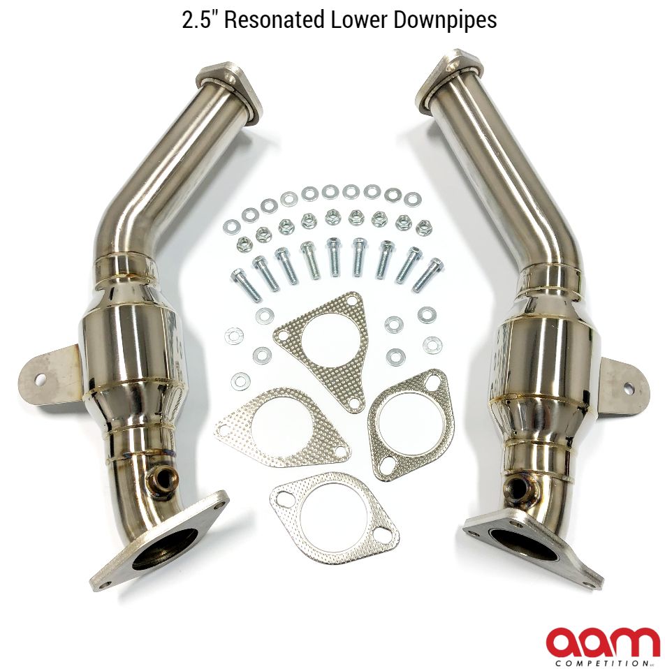 AAM Competition 3.0TT Resonated Lower Downpipes - Nissan Z / Infiniti Q50, Q60 3.0t VR30DDTT