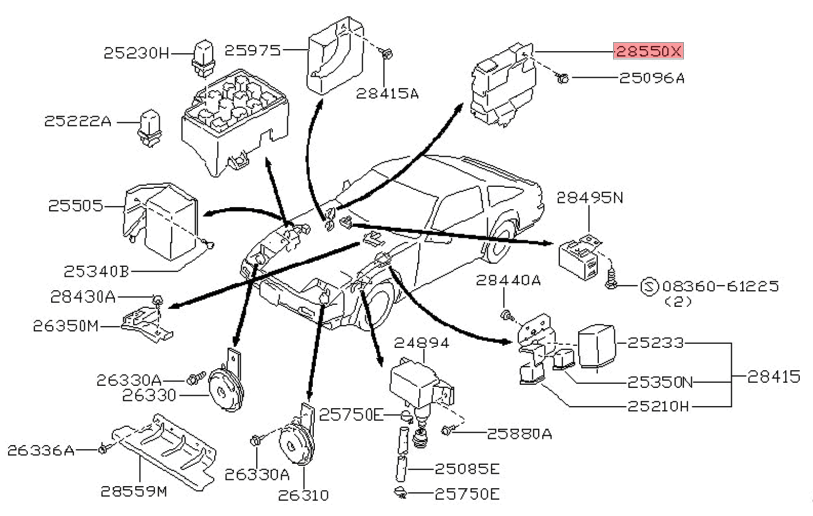 Nissan OEM BCM Body Control Unit, Timer Control Unit, Power Supply - Nissan 300ZX 84-89 Z31