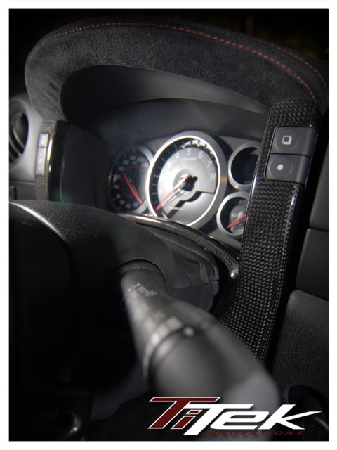 TItek Carbon Fiber Center Cluster Bezel Slip-On Overlay, Gloss Finish - Nissan GT-R 09+ R35