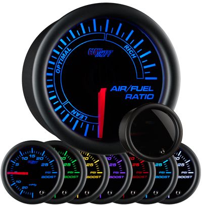 GlowShift Tinted 7 Color Needle Air / Fuel Ratio Gauge
