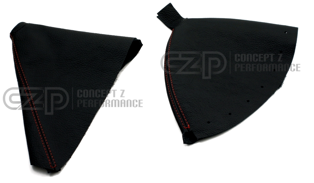 CZP Real Leather Shift & E-brake Boots, Black Stitched - Nissan 350Z Z33