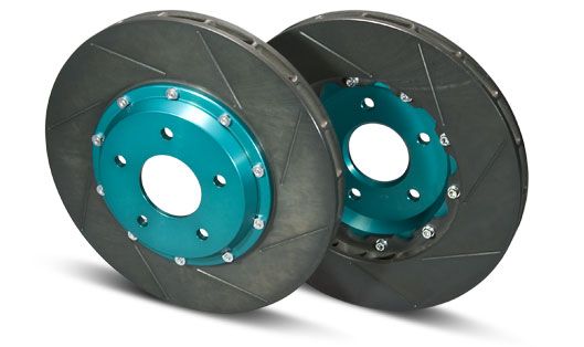 Project Mu SCR-PRO 2-Piece Slotted Rotor Set, Front 324x30mm, w/ Brembo Calipers - Nissan Skyline GT-R 8/93-94 Spec-V R32, 95-7/98 R33, 99-02 R34