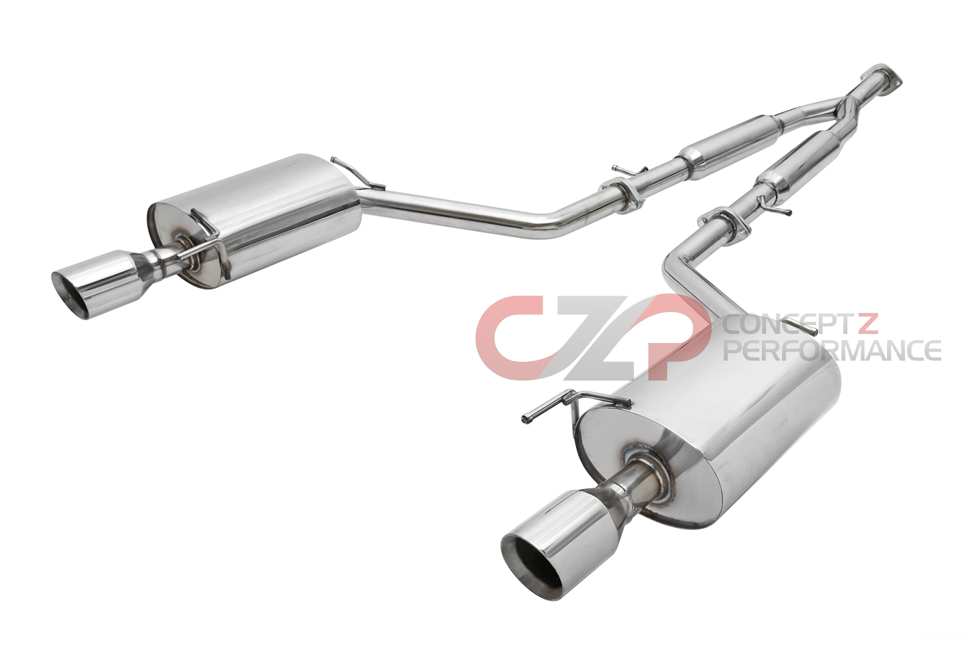 Top Speed Pro-1 Y-Pipe Back Exhaust System w/ Dual Wall Beveled Tips - Infiniti Q50 Sedan V37