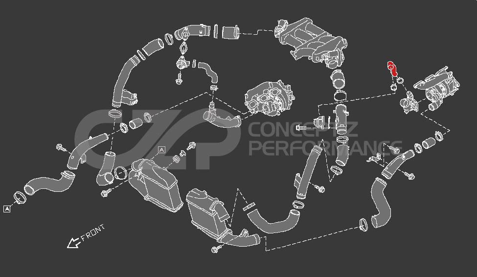 Nissan OEM Recirculation Valve to Turbo Air Inlet Hose LH - Nissan GT-R R35