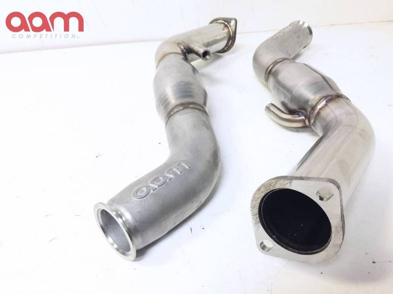 AAM Competition Cast Widemouth Full Downpipes, Straight Race, Resonated, or HFC High Flow Cat - Nissan Z / Infiniti Q50, Q60 3.0t VR30DDTT