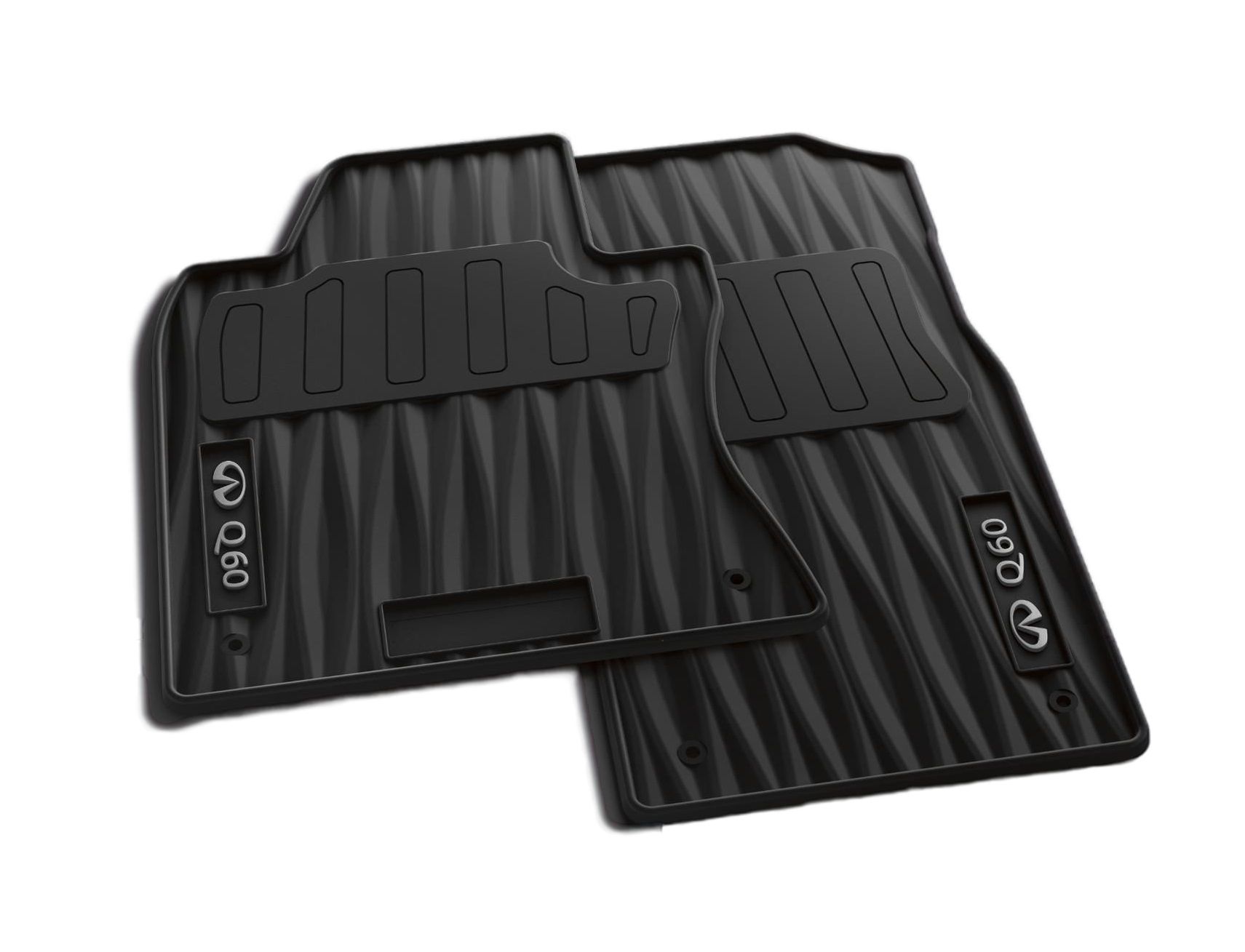 Infiniti OEM All-Season Floor Mats, Black w/ Black Logo - Infiniti Q60 17+ Coupe