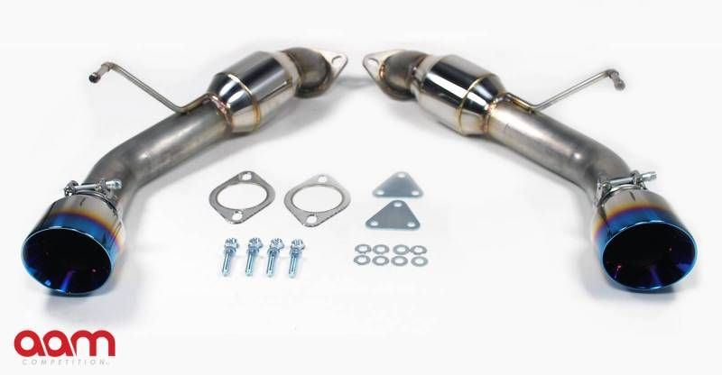 AAM Competition S-Line Axle Back Short Tail Exhaust, Resonated - Nissan 370Z Z34